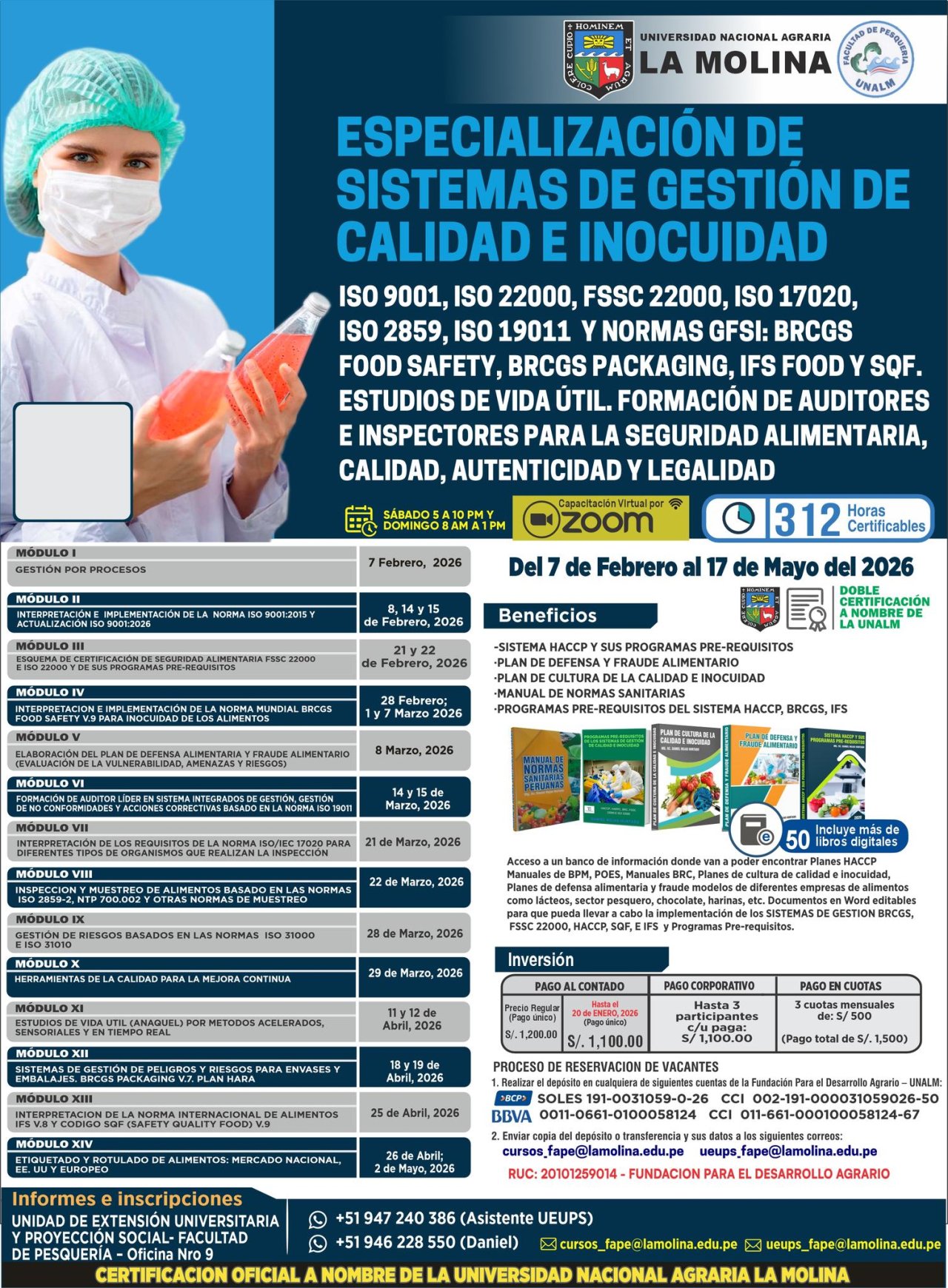 ESPECIALIZACION EN SISTEMAS DE GESTIÓN DE CALIDAD E INOCUIDAD